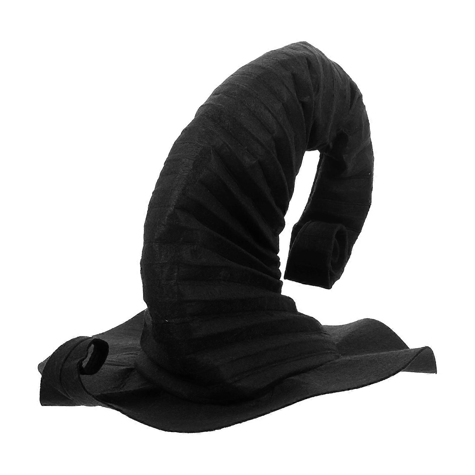 Halloween Witch Hat Cosplay Costume for Halloween Parties and Carnivals Made of Felt Black Color Costume Prop 1Pack