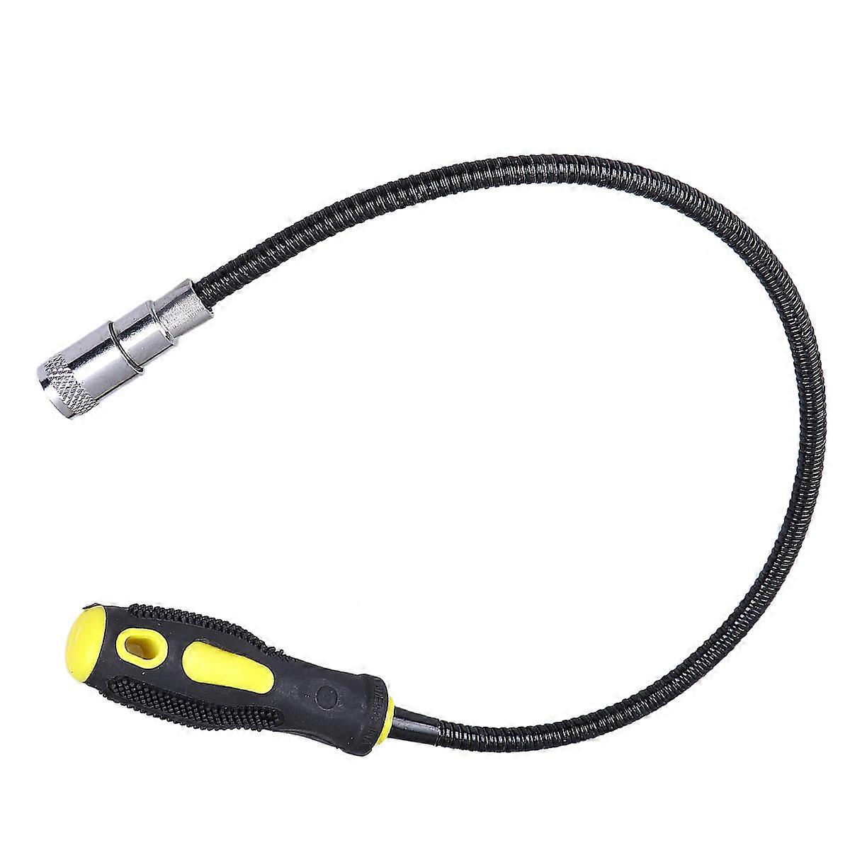 Retractable Magnetic Tool Pickup Rod For Engine Compartment Use 57.5x2.5cm Telescopic Design Yellow Black 1Pc
