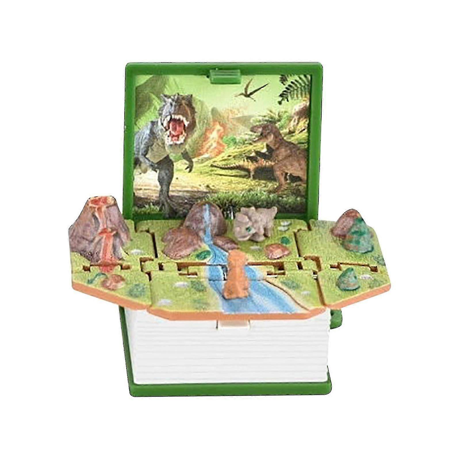 3d Three-dimensional Dinosaur Folding Bounce Book Mini Keychain Dinosaur World Pendant Toy