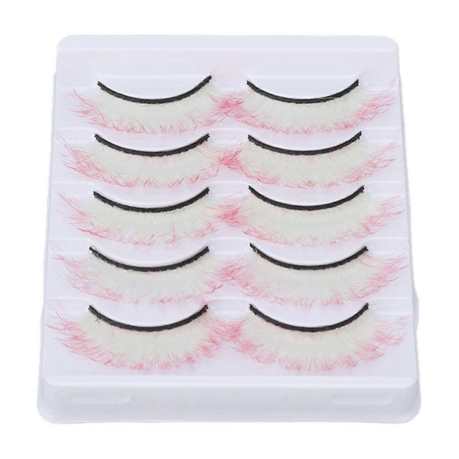 2025 Latest Model 5 Pairs False Lashes Reusable Soft Gradient Colored Fake Eye...