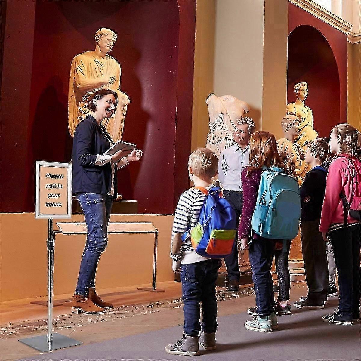 DIN A4 information stand, height-adjustable, removable poster stand