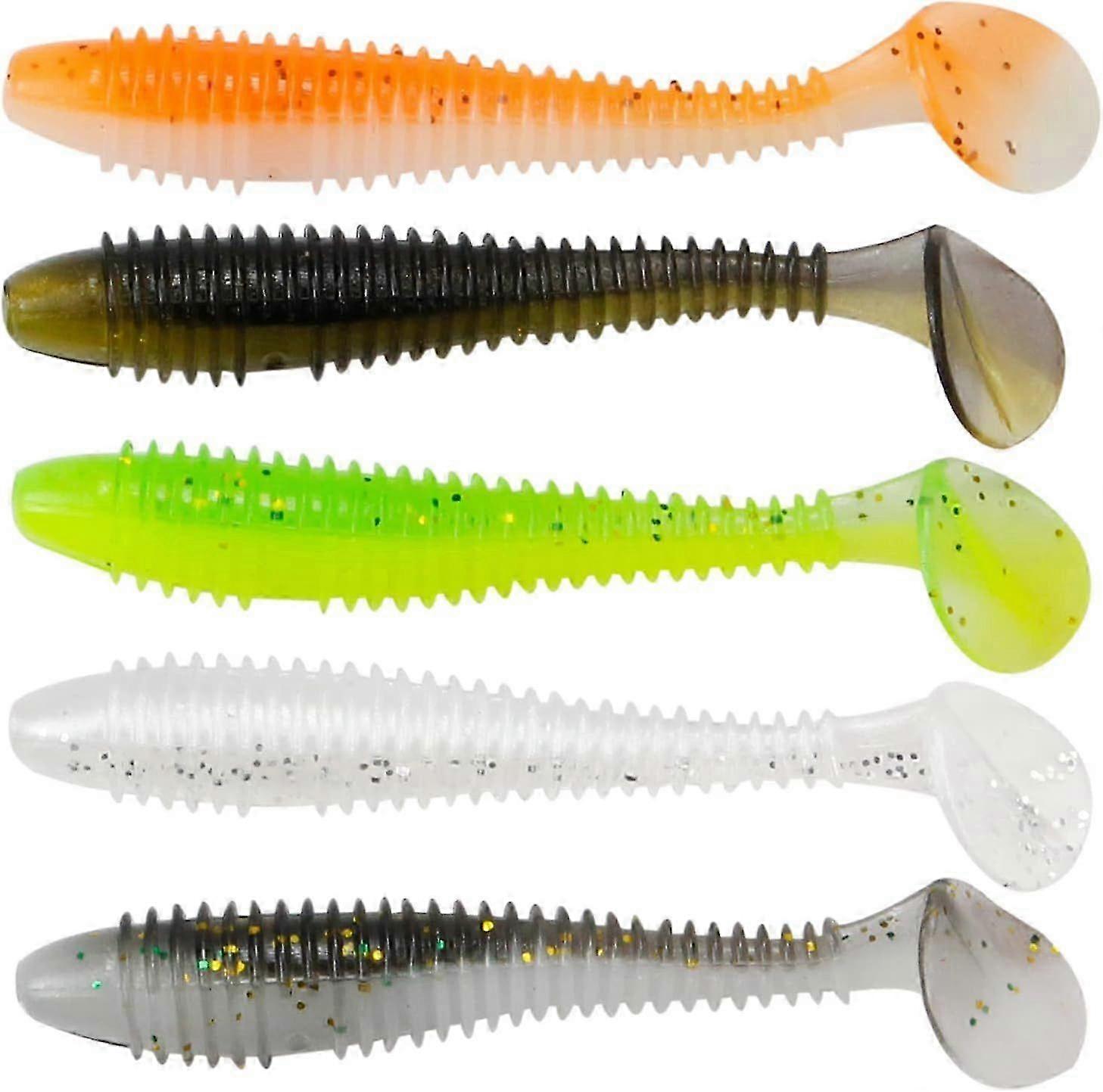 Paddle Tail Swimbaits 2 and 3 Inch Two-Tone Color Swim Baits 20/40 Pcs Fishing