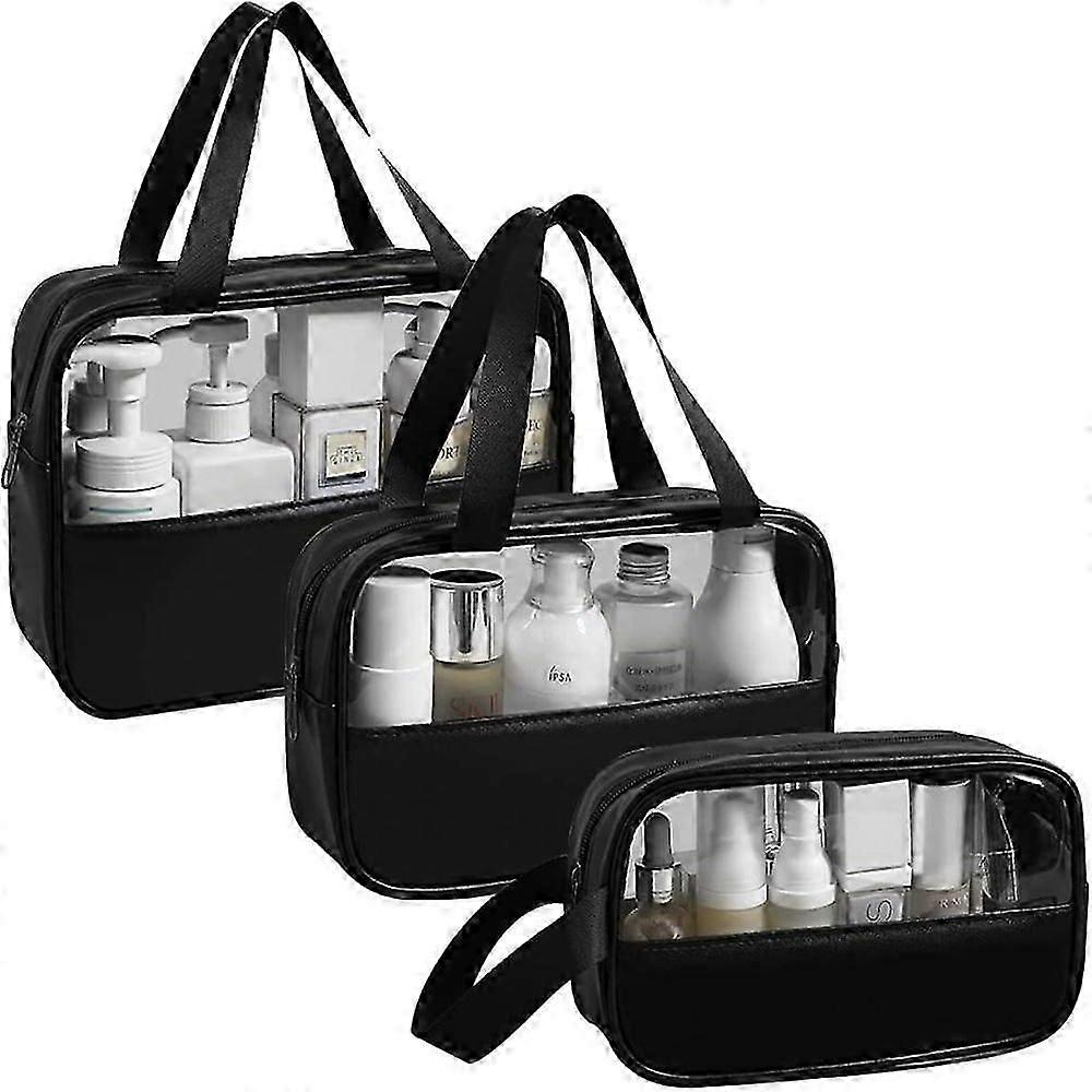 3 Pcs Transparent Waterproof Toiletry Bags