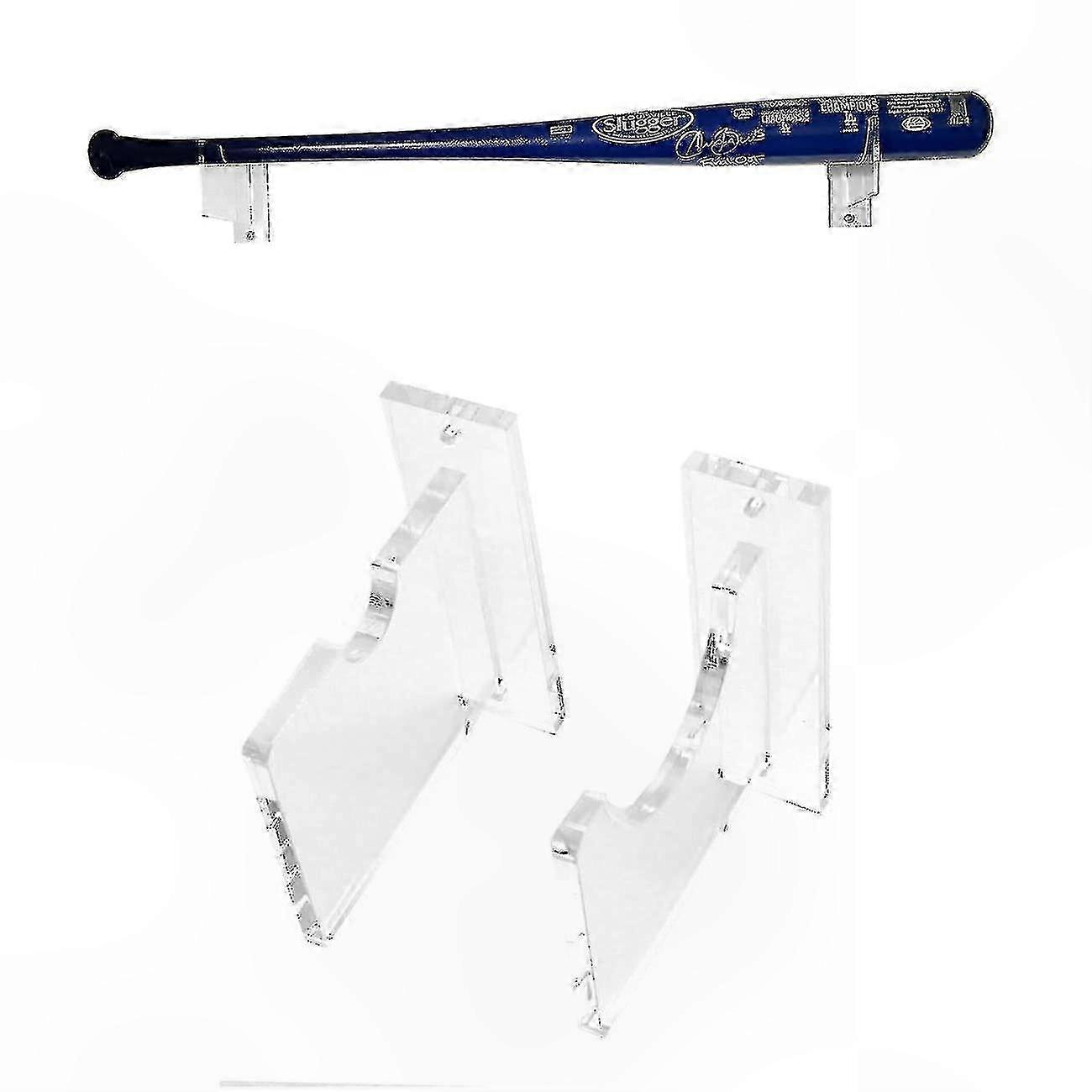 Acrylic Wall Mount Display for Baseball Bats Holder Stand Rack Clear