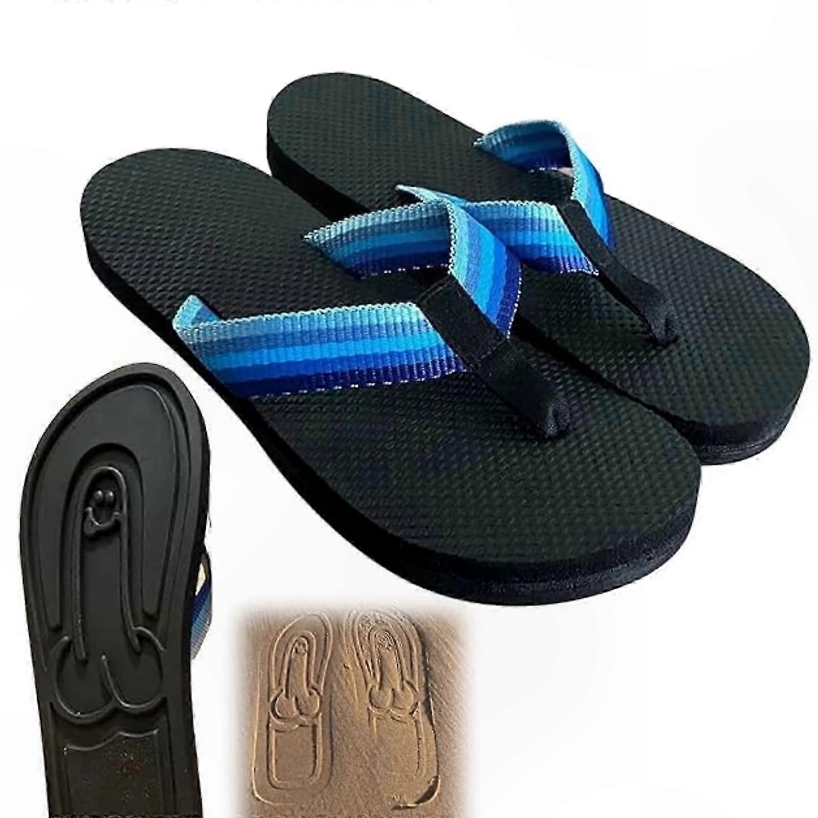 Novelty Beach Sandals for Men - Anti-Slip Quick Dry Flip Flops with Hidden Design Slides