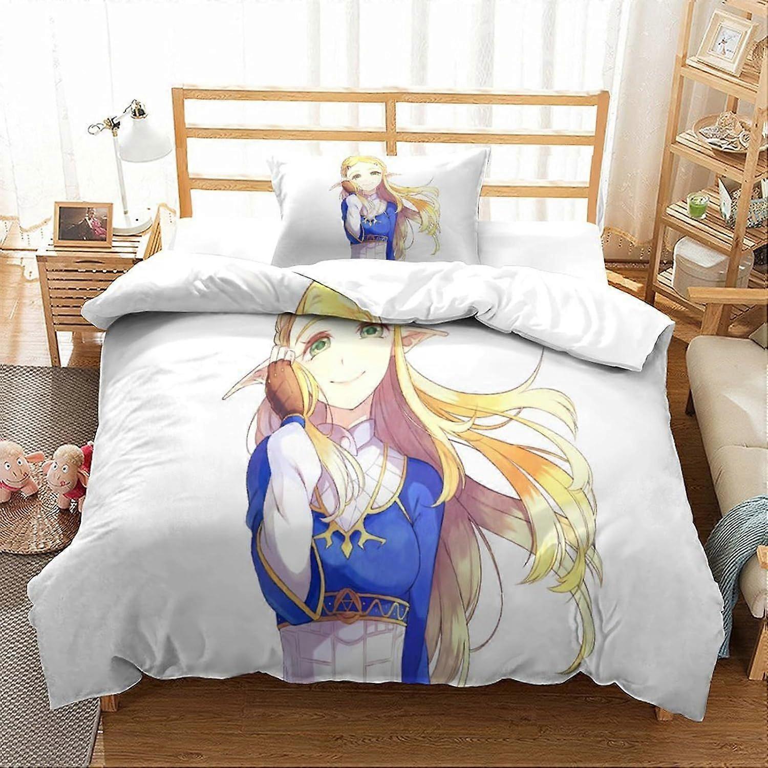 Yingd 3D Zelda Housse de couette pour enfants Jeune Adulte Housse de couette Double taille Ensemble