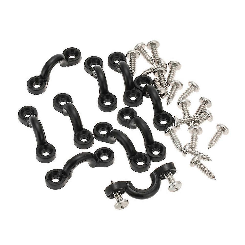 Canoe Eye Loop Kayak Eye Pad Accessories for Kayaking Outdoor Enthusiasts Black Tie Down Rigging 10Pcs