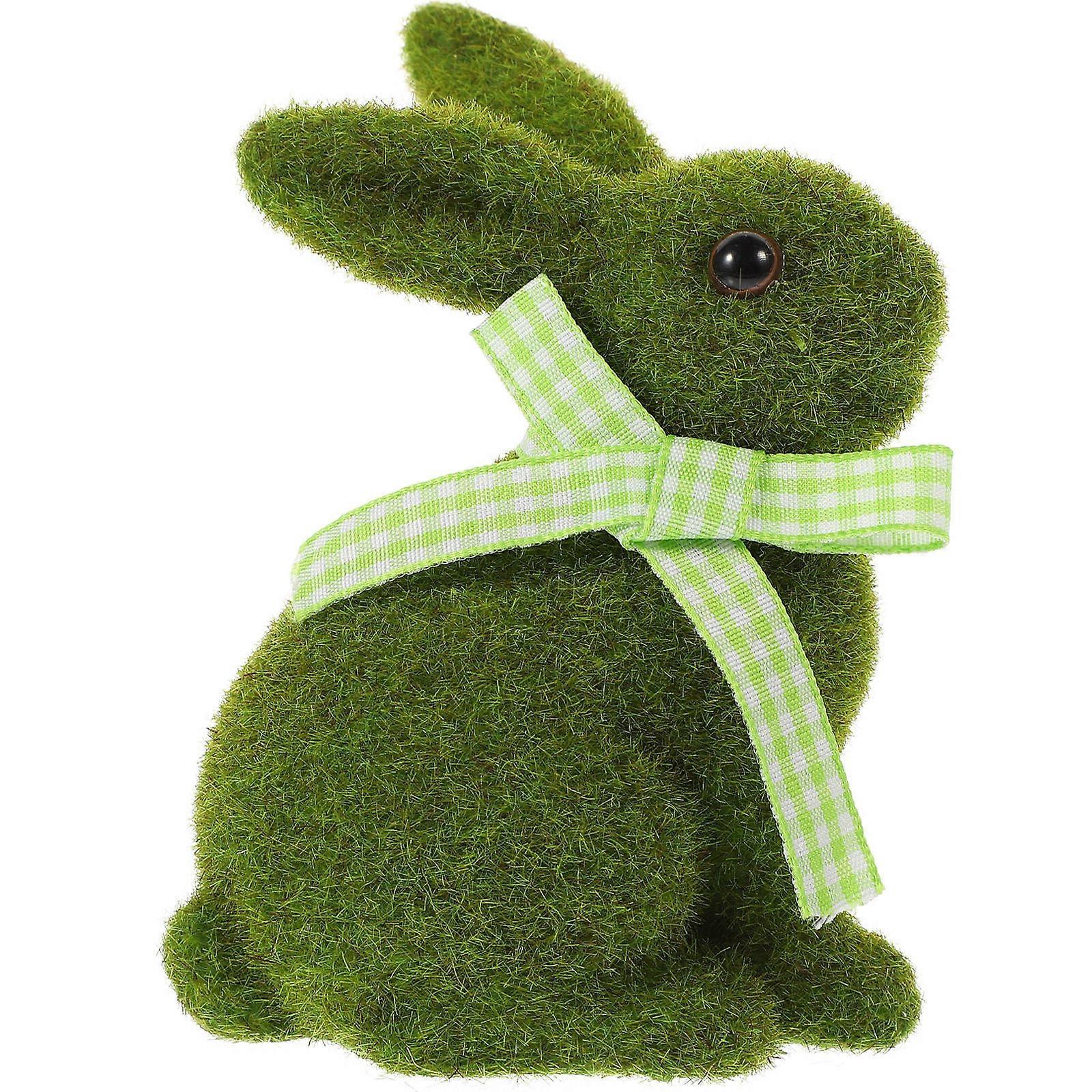 Rabbit Decoration Artificial Flocked Bunny Model for Home Table