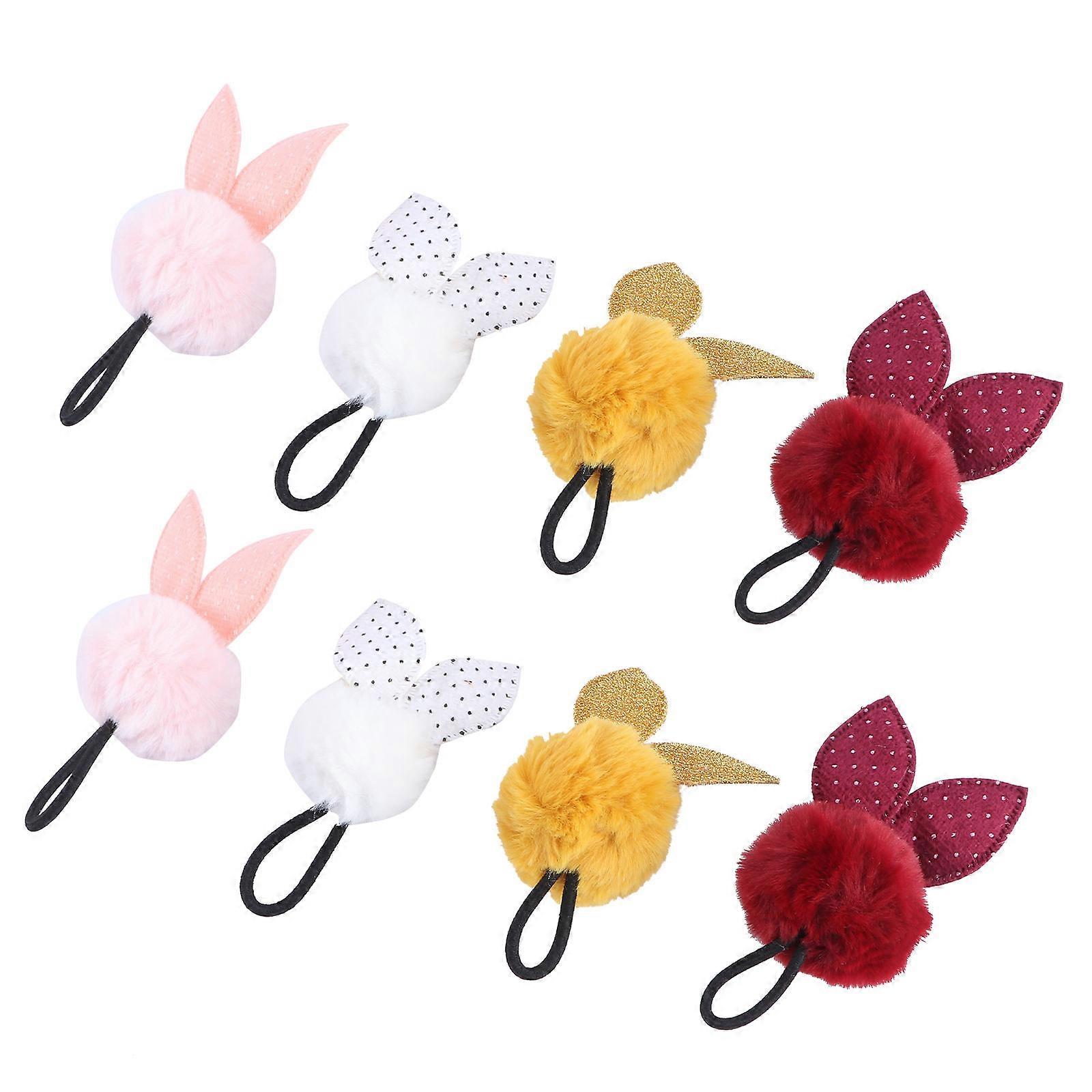 Rabbit Ears Hair Band 8Pcs Elastic Ties for Ponytail Holding Use