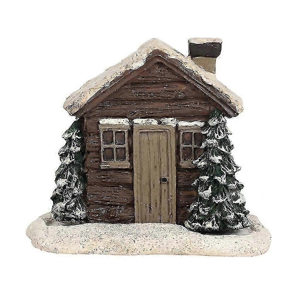 Log Cabin Incense Burner, Christmas Snowy Winter Incense Burner, Home Holiday Festive Decor Xmas Gift