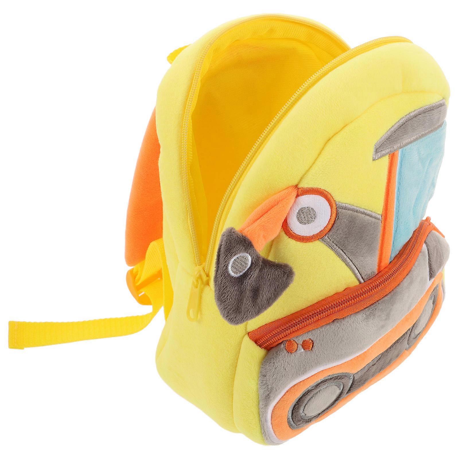 Engineering Vehicle Plush Backpack for Toddlers Featuring Excavator Design