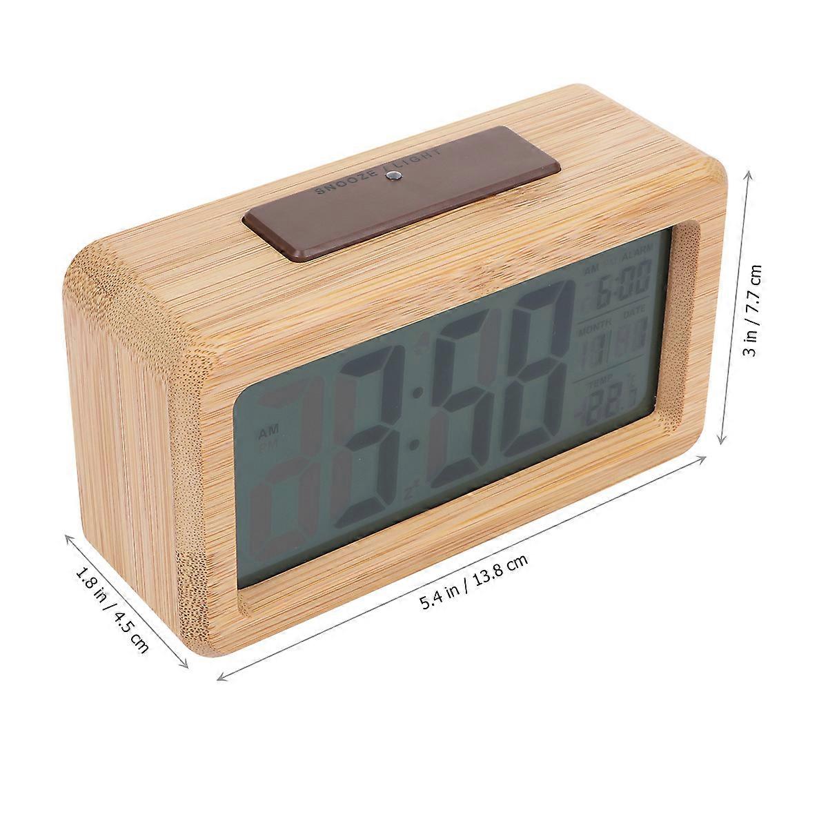 Wood Clock LED Desktop Alarm Clock with Light Sensor 3Pcs for Home Use