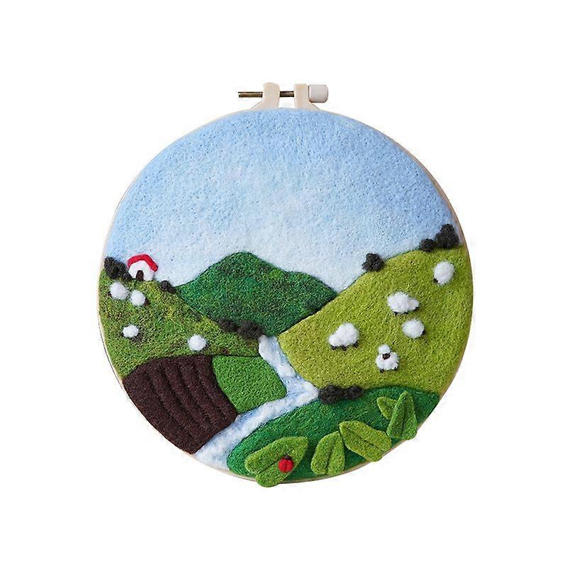 Wool Felt Embroidery Landscape Picture Frame Material Pack(#3)