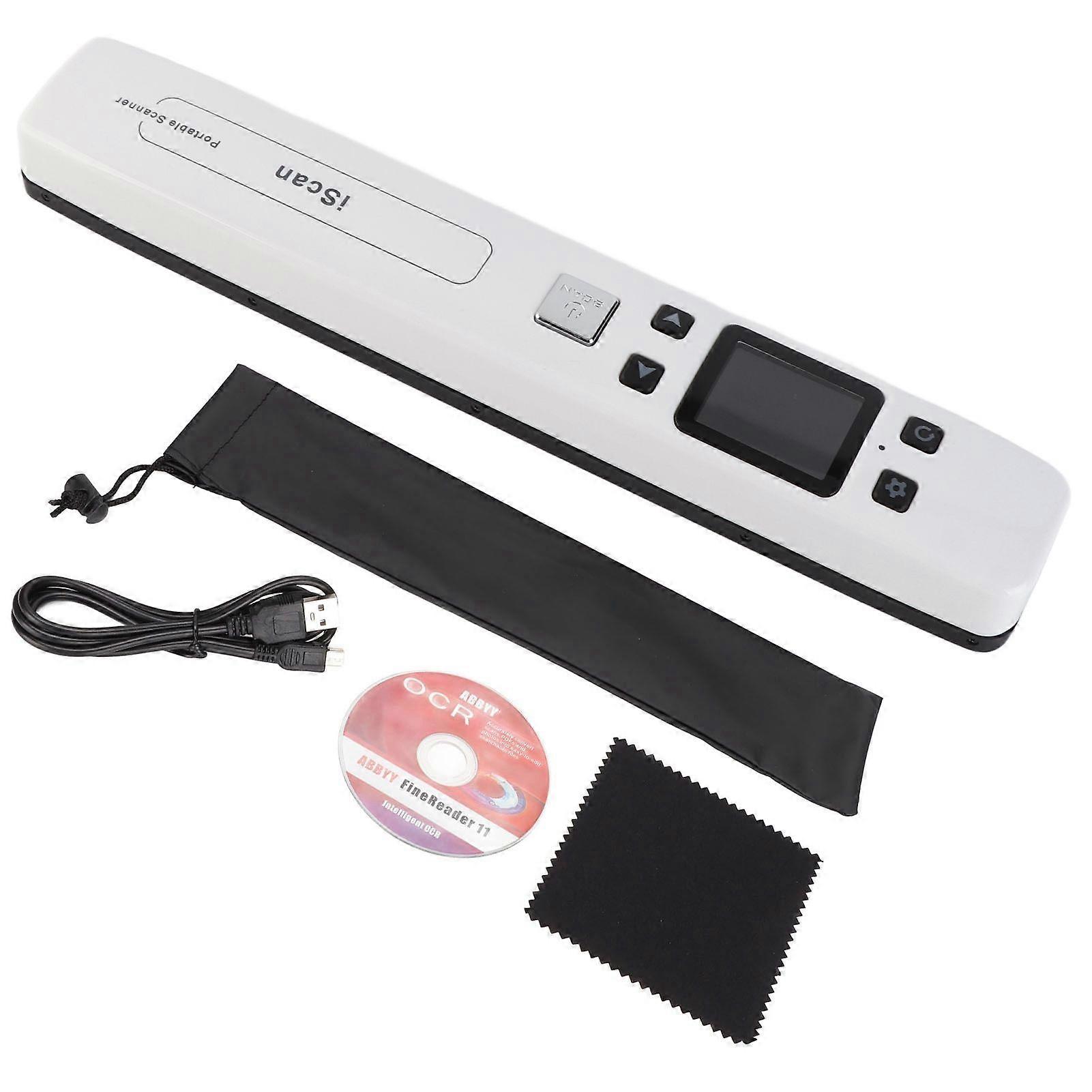 Portable Scanner JPEG PDF A4 Size 300 600 1050DPI Monochromatic Color Mode Document Scanner for Photo Script Document White