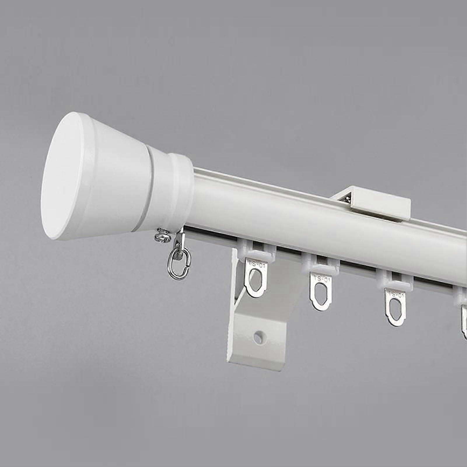 Premium White Curtain Rail Track 3.5m Adjustable Wall Mount Single Curtain Pole Smooth Sliding for Bedroom and Shower