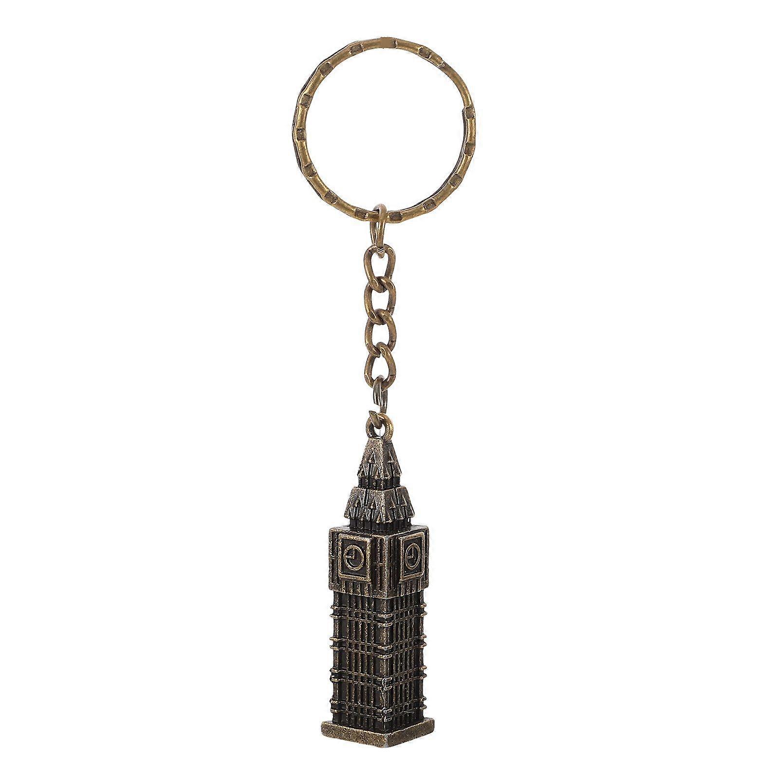 Metal Big Ben Building Model Keychain Realistic Architecture Miniature Portable Key Ring for Car Keys Travel Souvenir British Style Keychain
