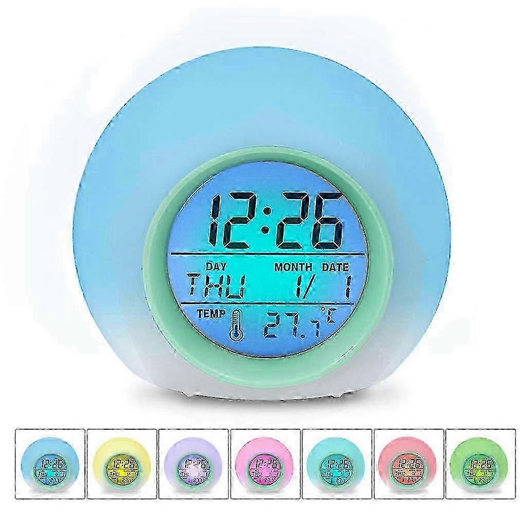 Kids Alarm Clock - Wake Up Light Digital Clock With 7 Colors Changing, Press Control And Snooze Fun Walkbee SZRH A-F 2025