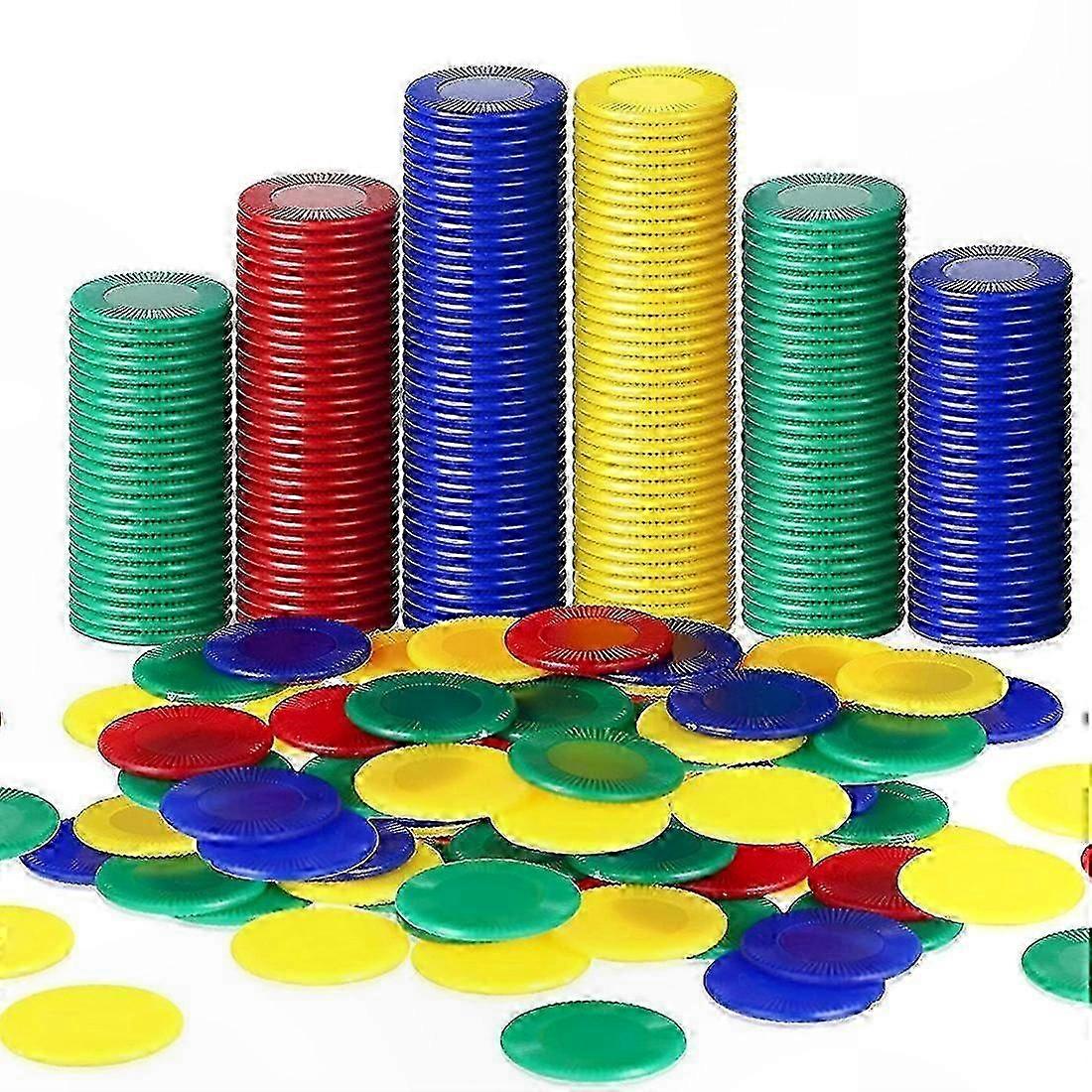 400 Count Multicolor Plastic Game Chips for Poker, Bingo, and Card Games