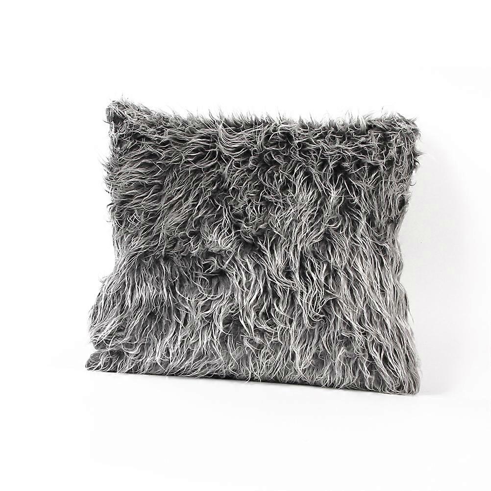 Throw Pillow Cases Plush Square Cover for Comfortable Touch Dark Grey