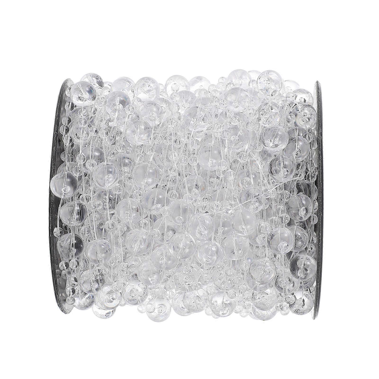 Fish Line Beads Chain Resin Bead String Hanging for Decor 1 Roll Transparent