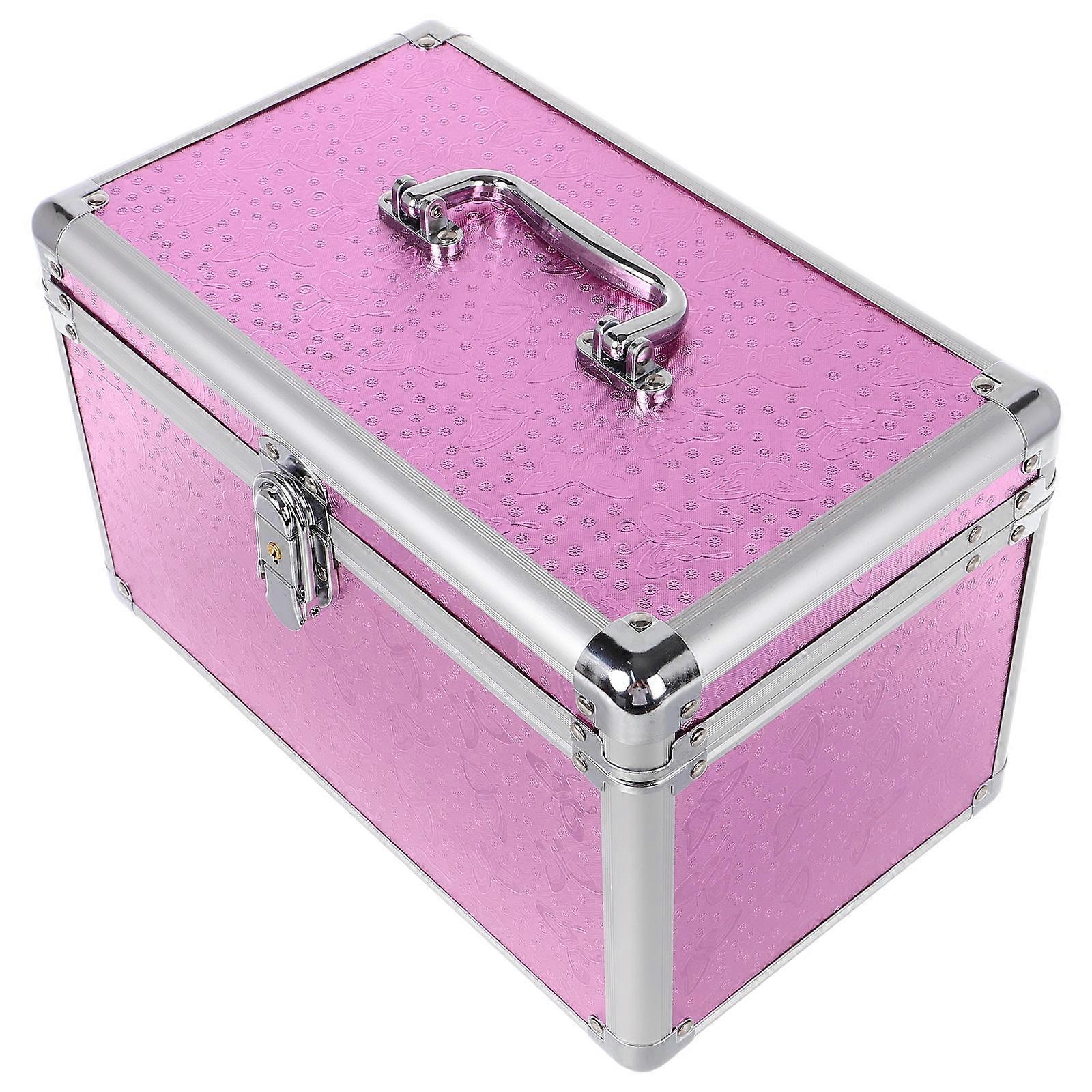 European Style 2Pcs Storage Case Aluminum Alloy Container For Adults Travel Multiple Function And Organization 11.8X7.5X14.2In