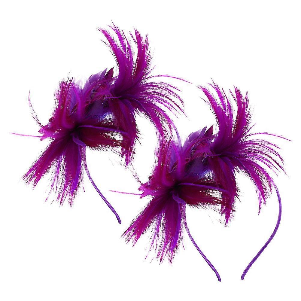 Violet Fascinator Headband for Decoration 2Pcs with Elegant Design