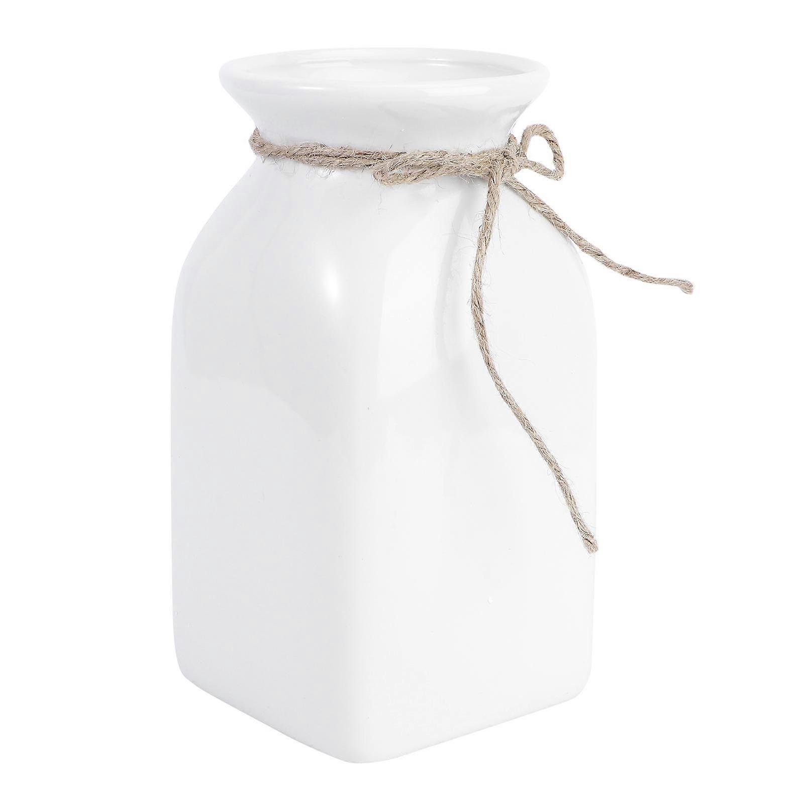 Unique White Ceramic Container For Home Decor And Dry Flowers With Chic Appearance 1Pc