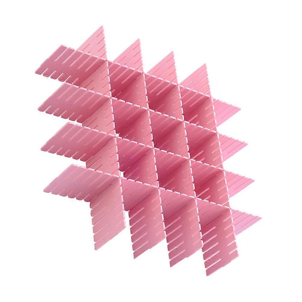 8Pcs Rectangular Plastic Drawer Dividers Designed For Home Use In Pink Color For Efficient Storage Organization