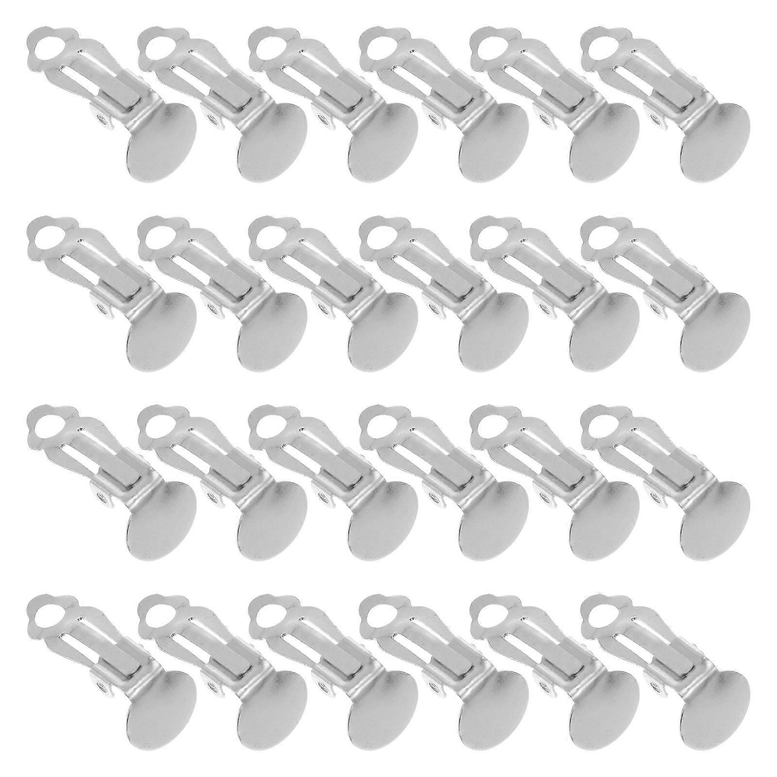 Silver Clip-on Earring Base for Ear Jewelry Making 300Pcs Set
