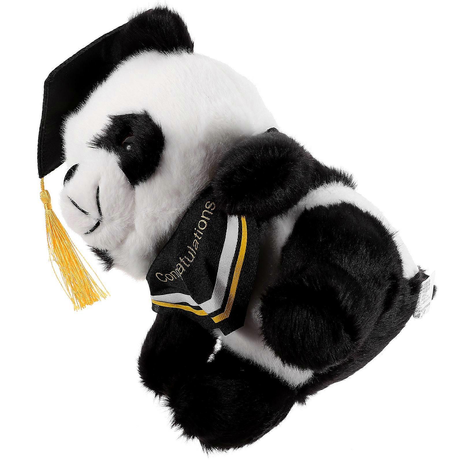 Plush Graduation Panda Toy for Party Use 4Pcs Stuffed Panda Doll