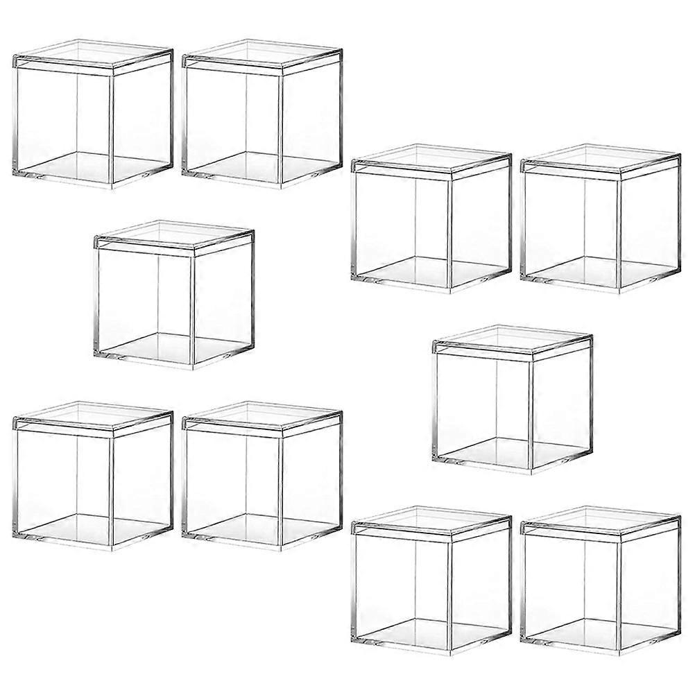 Candy Box 10Pcs Transparent Clear Acrylic Boxes for Compact Storage