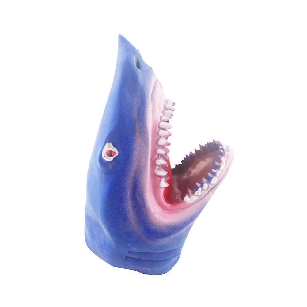 Soft Shark Hand Puppet for Kids Playing 1Pcs Blue Parent Child Toy
