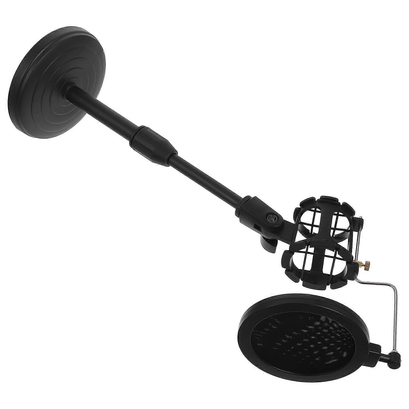 Black Microphone Holder with Filter Desktop Stand for Microphone Use 2Pcs