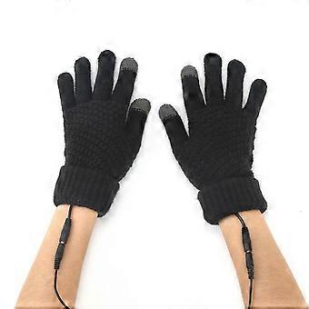 Usb Winter Heated Gloves Mitten Hand Washable Knitting Touchscreen Laptop Gloves
