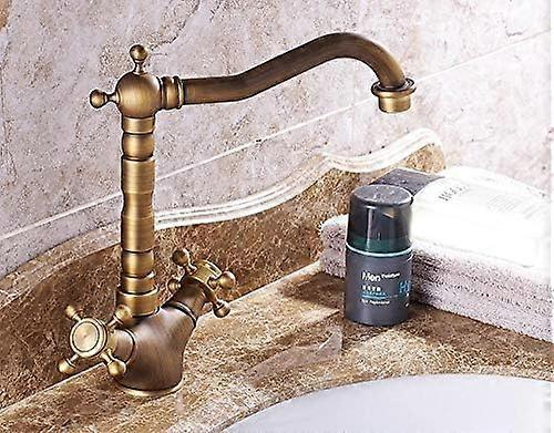 Basin Faucet Brass Double Handle Hot And Cold Water Water Saving Mixer Tap
