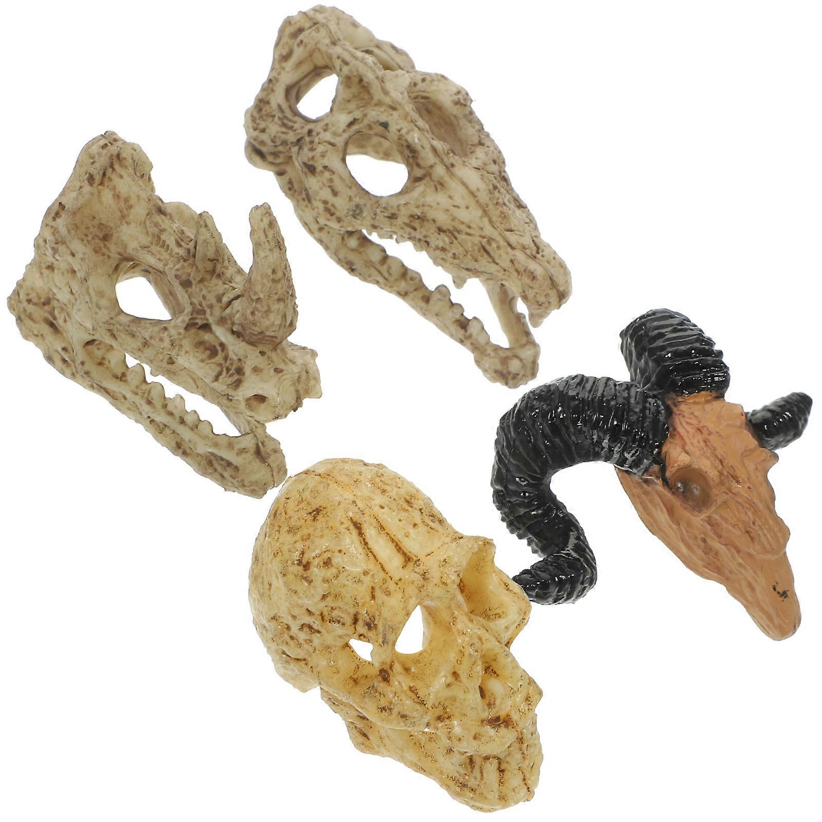 Miniature Plastic Skull Model for Doll House Wall Decor 20Pcs Set