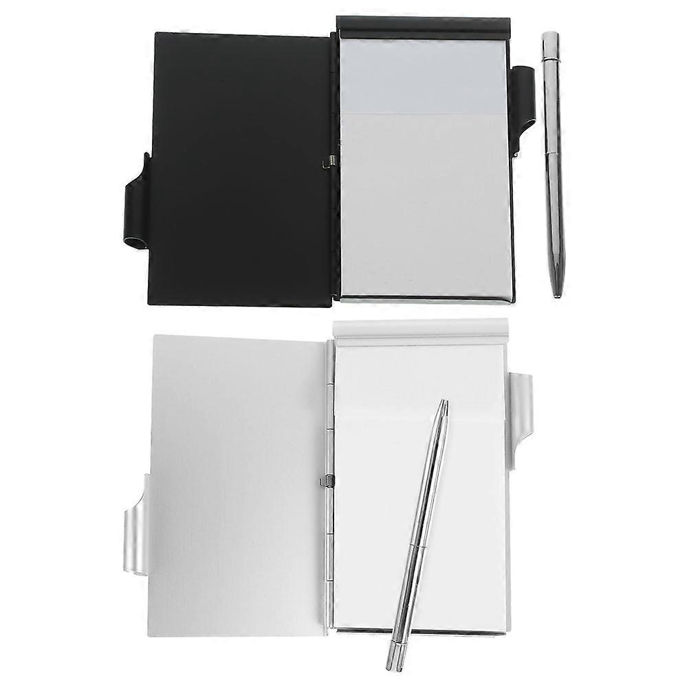 Portable Rectangular Notepad With Pen For Personal Use And Office Supplies Assorted Color Aluminum Alloy Material For Writing 6 Sets