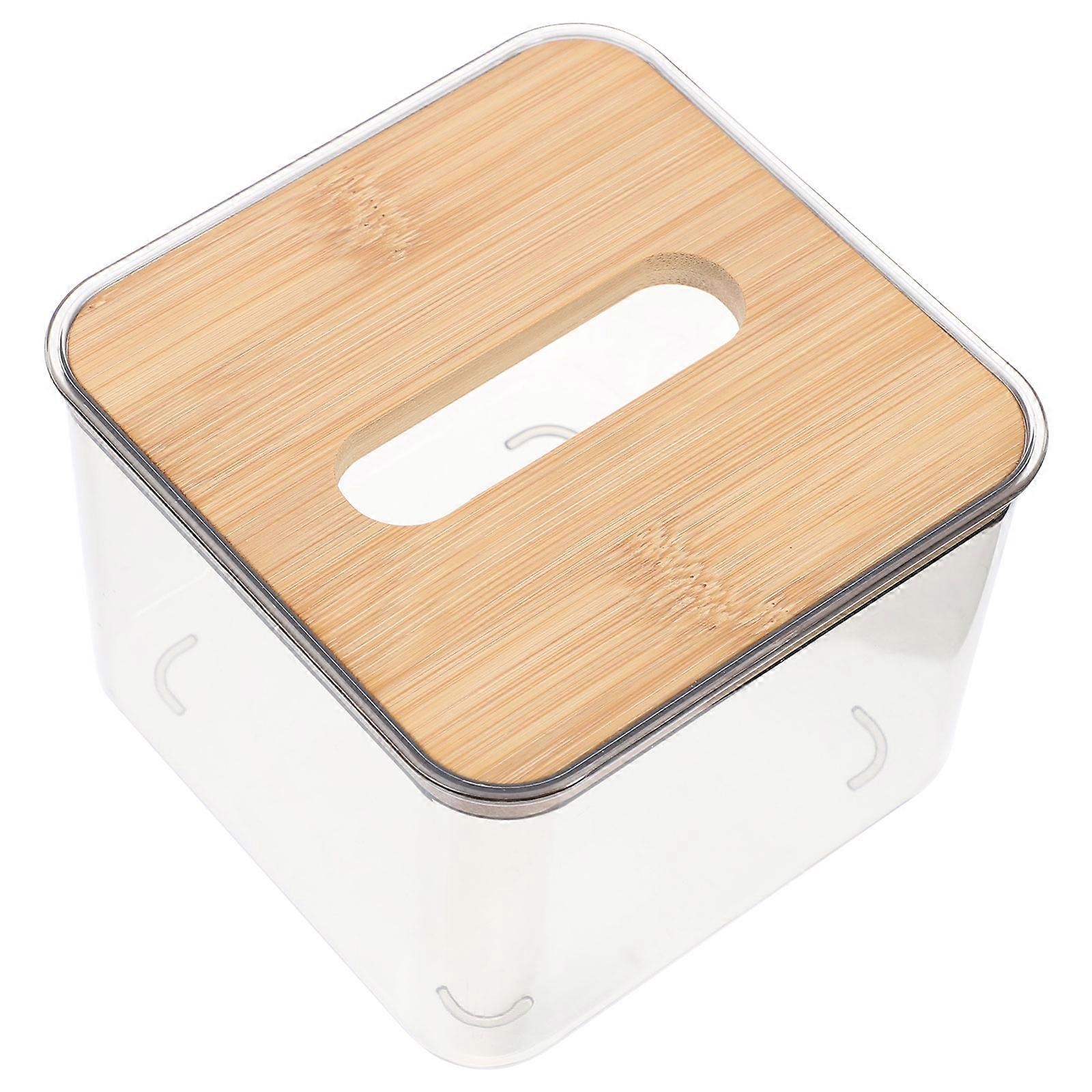 Tissue Box Cover Cube Box Cover for Storage Use 3Pcs Transparent Tissue Container