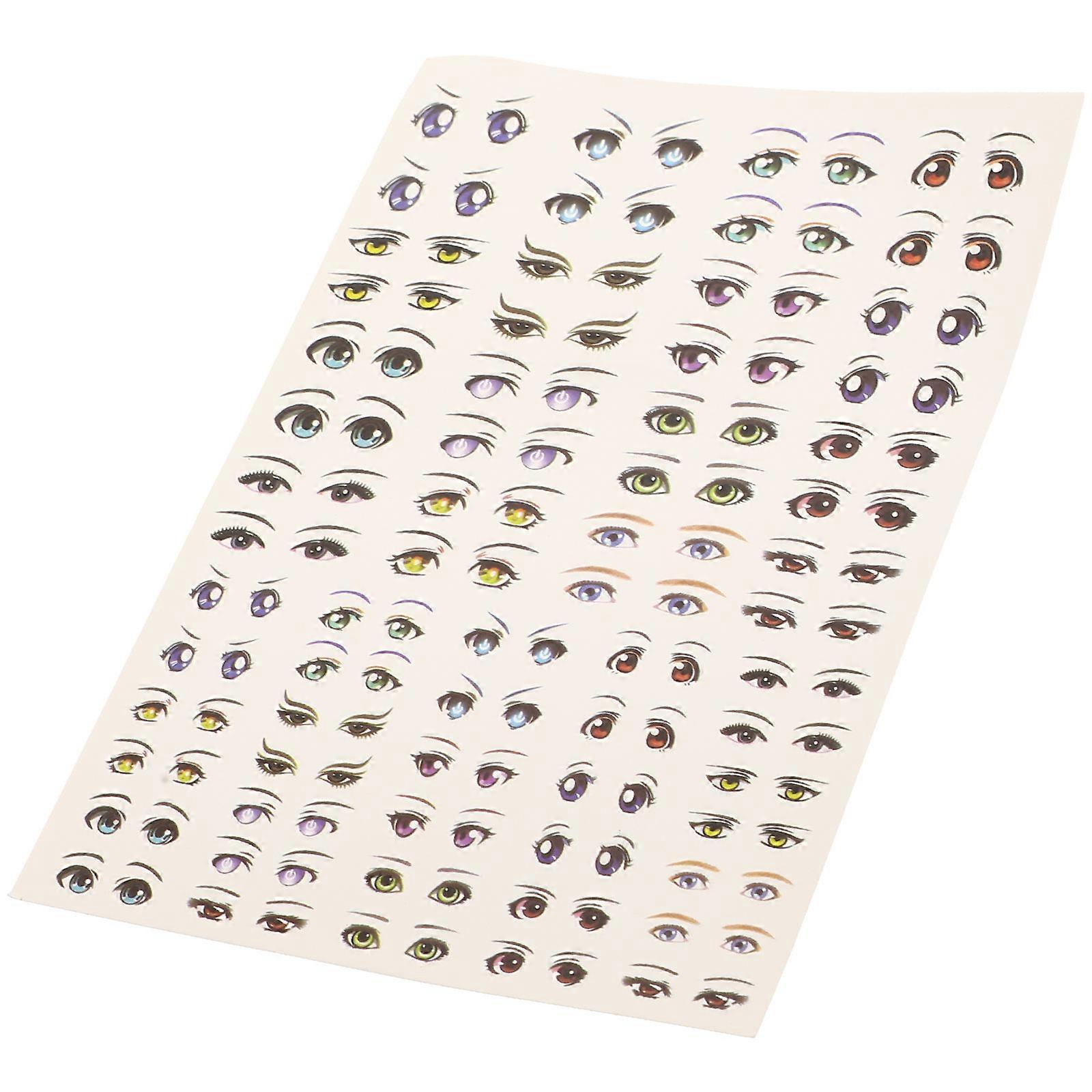 Animation Eye Stickers For Clay Figurine DIY Projects Various Shapes Durable 5 Sheets