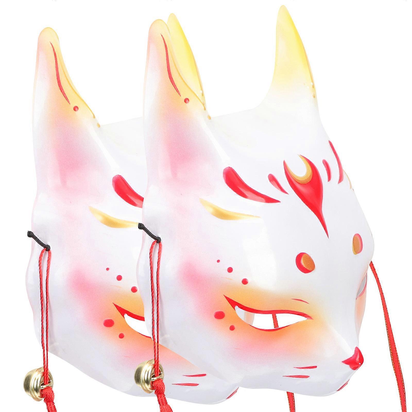 Fox-Style Mask Half Face Masks for Halloween 8Pcs Red Party Masks
