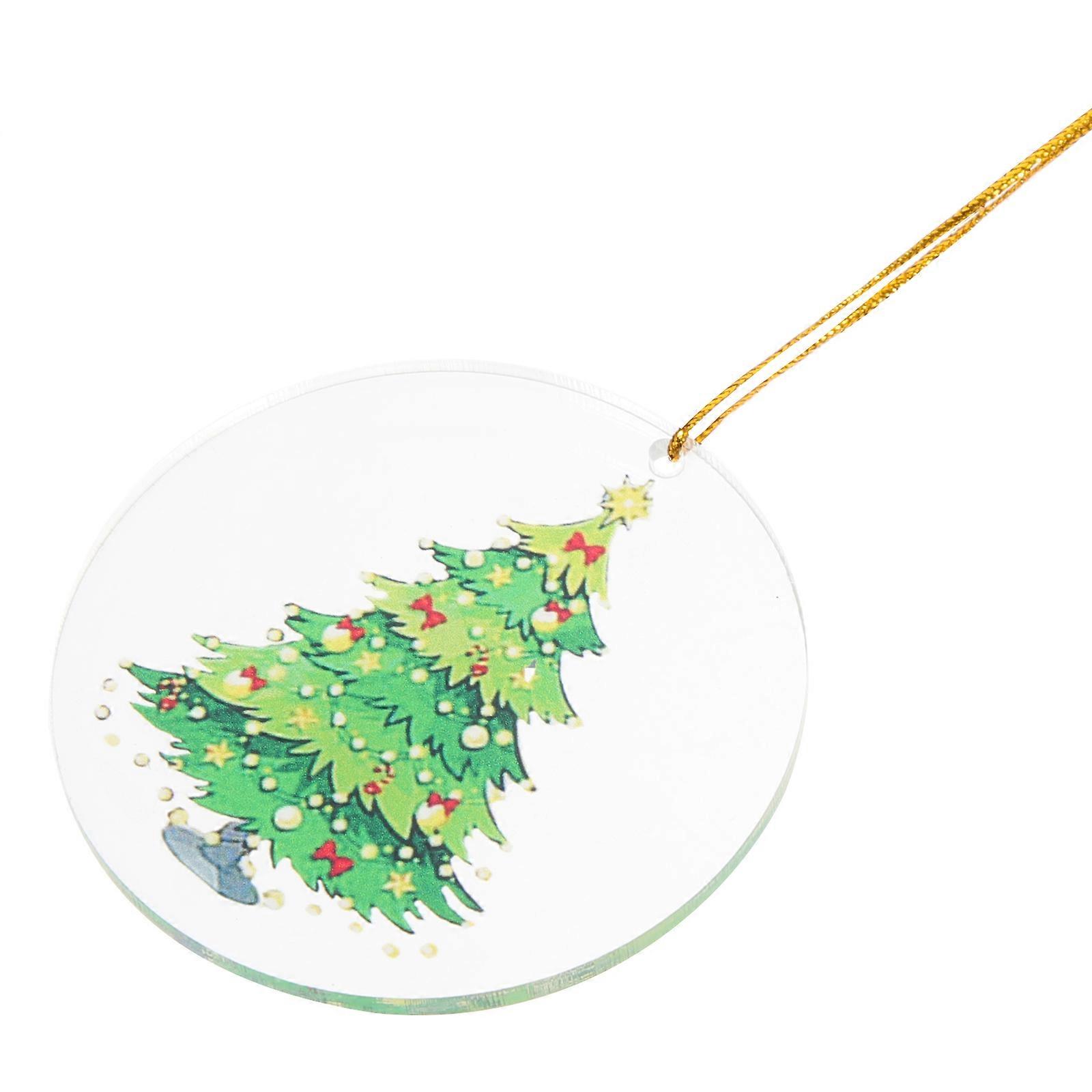 Xmas Tree Ornament Acrylic Hanging for Decoration 4Pcs Set