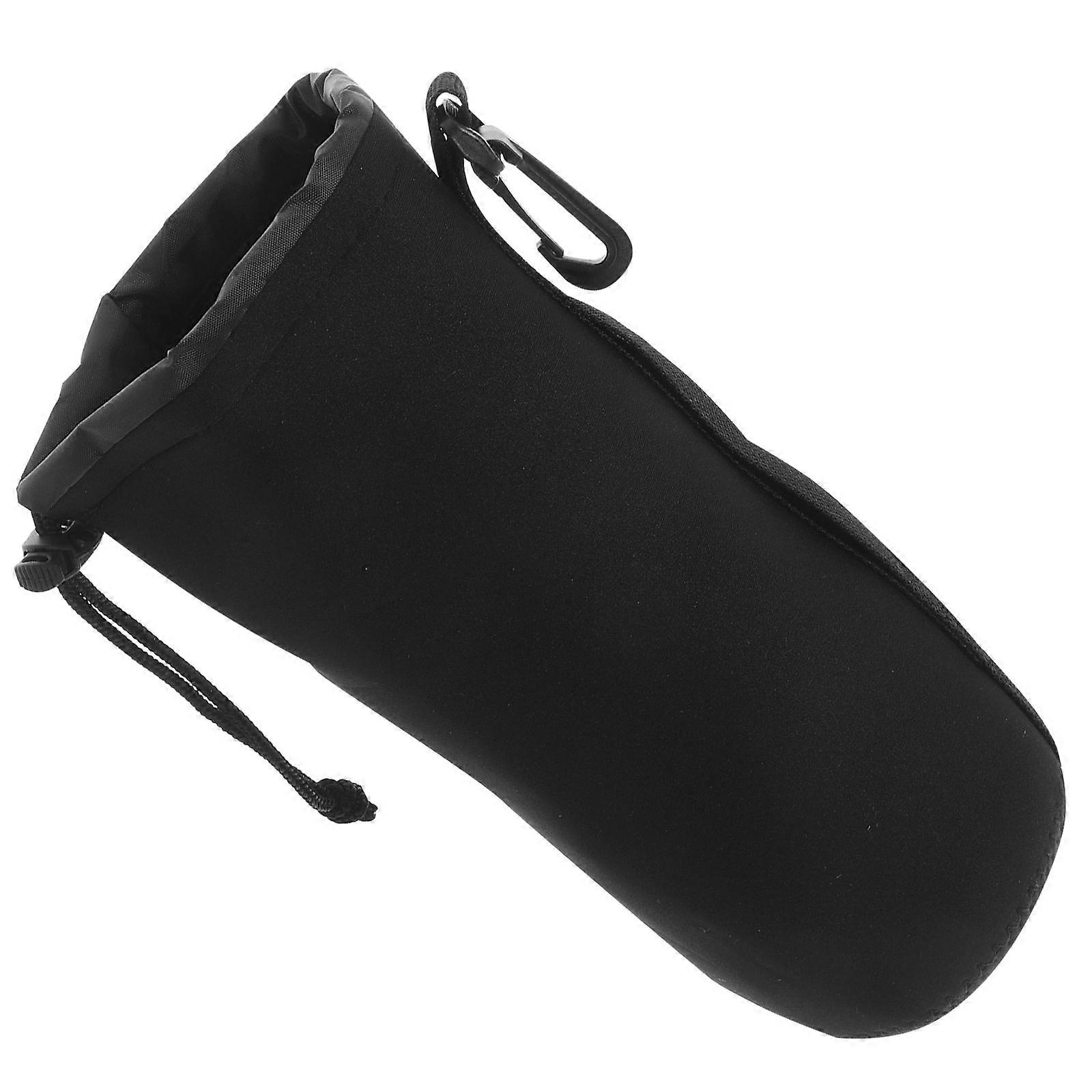 Camera Lens Case Protective Storage Bag for Travel 2Pcs Shockproof Black Pouch