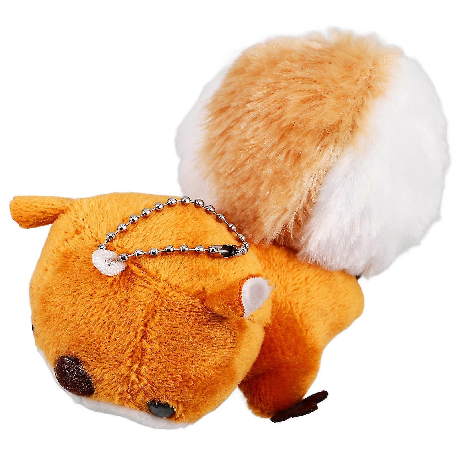 Squirrel Design Key Ring Pendant for Bag with 2Pcs Adorable Plush Animal Keychain