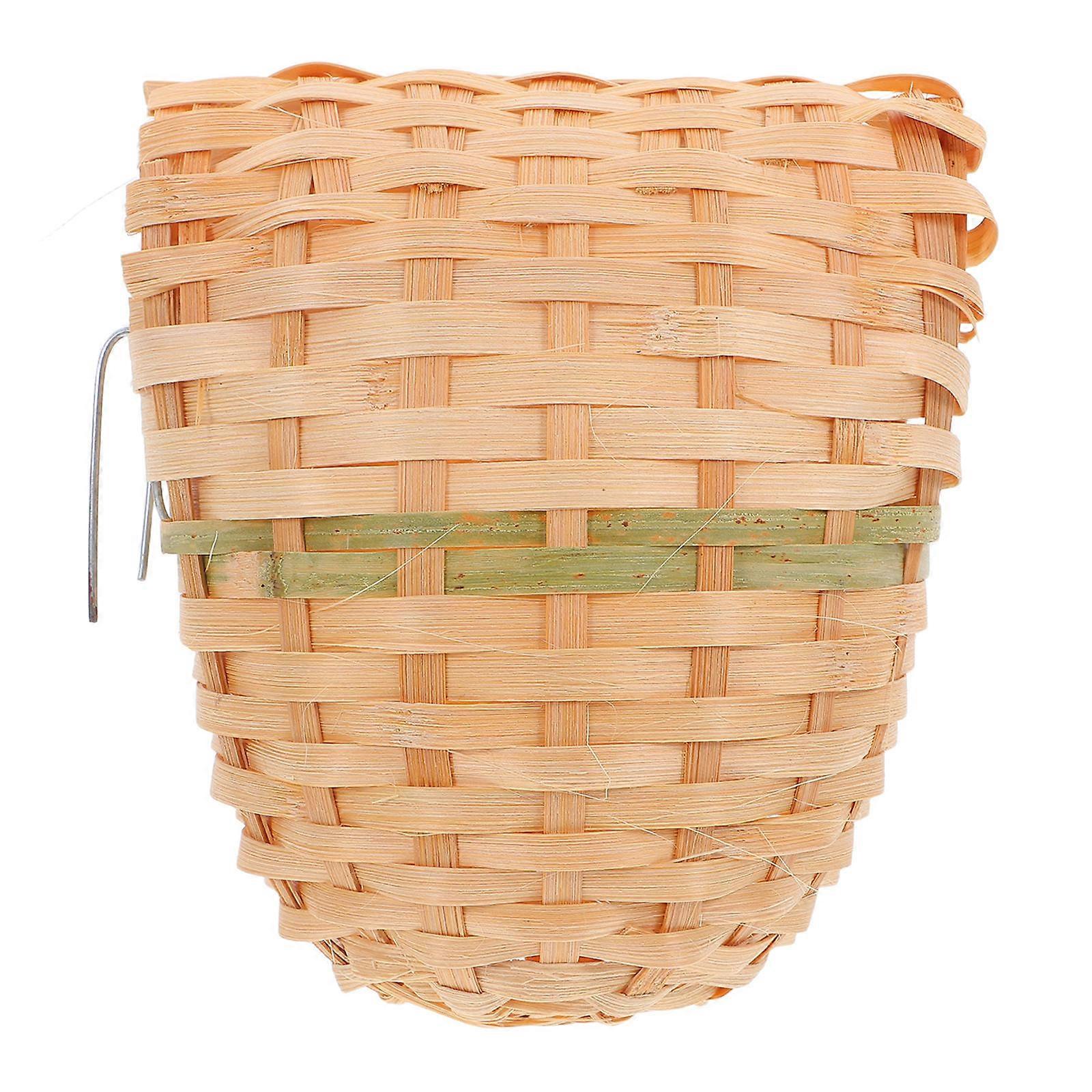 Bamboo Bird Nests with Hook for Outdoor Shelter Handmade 2Pcs Set