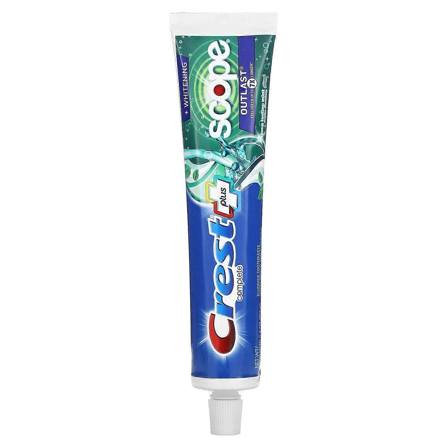 Crest, Complete, Scope, Outlast Plus Whitening, Fluoride Toothpaste, Long Lasting Mint, 5.4 oz (153 g)