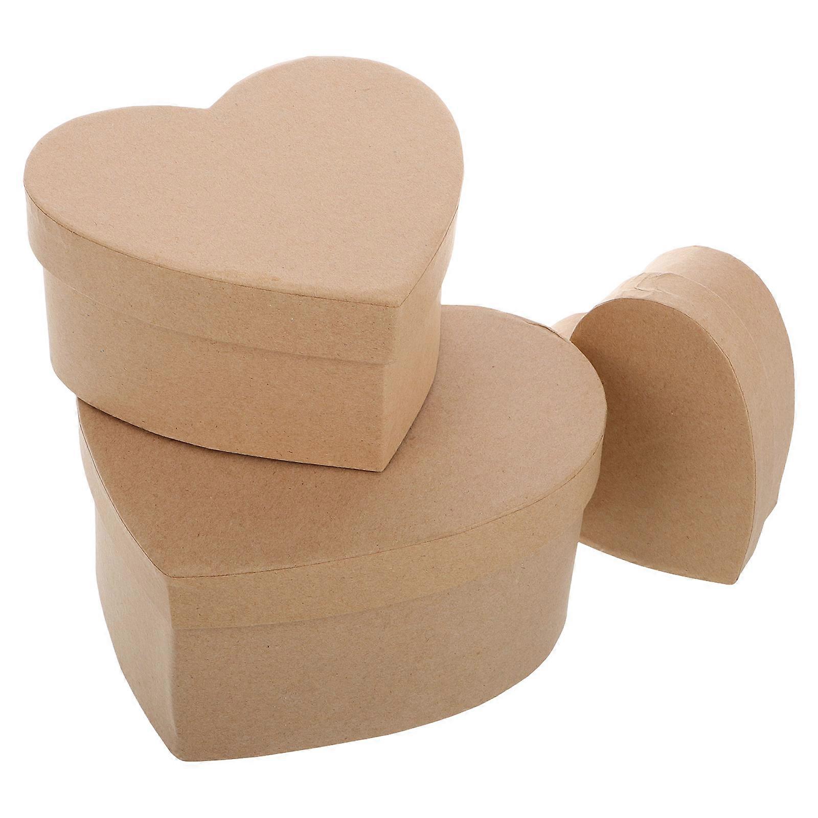 Cardboard Boxes with Lids Heart Shaped Paper Box for Keepsake 15Pcs