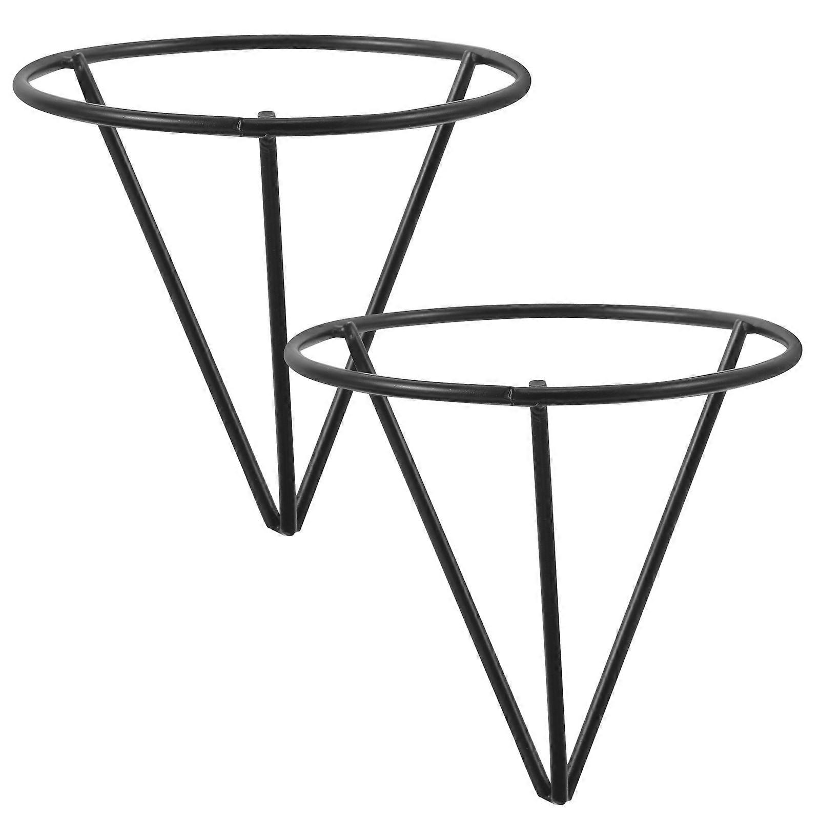 Hydroponic Growing Plant Rack Iron Triangular Holder 4Pcs Garden Use