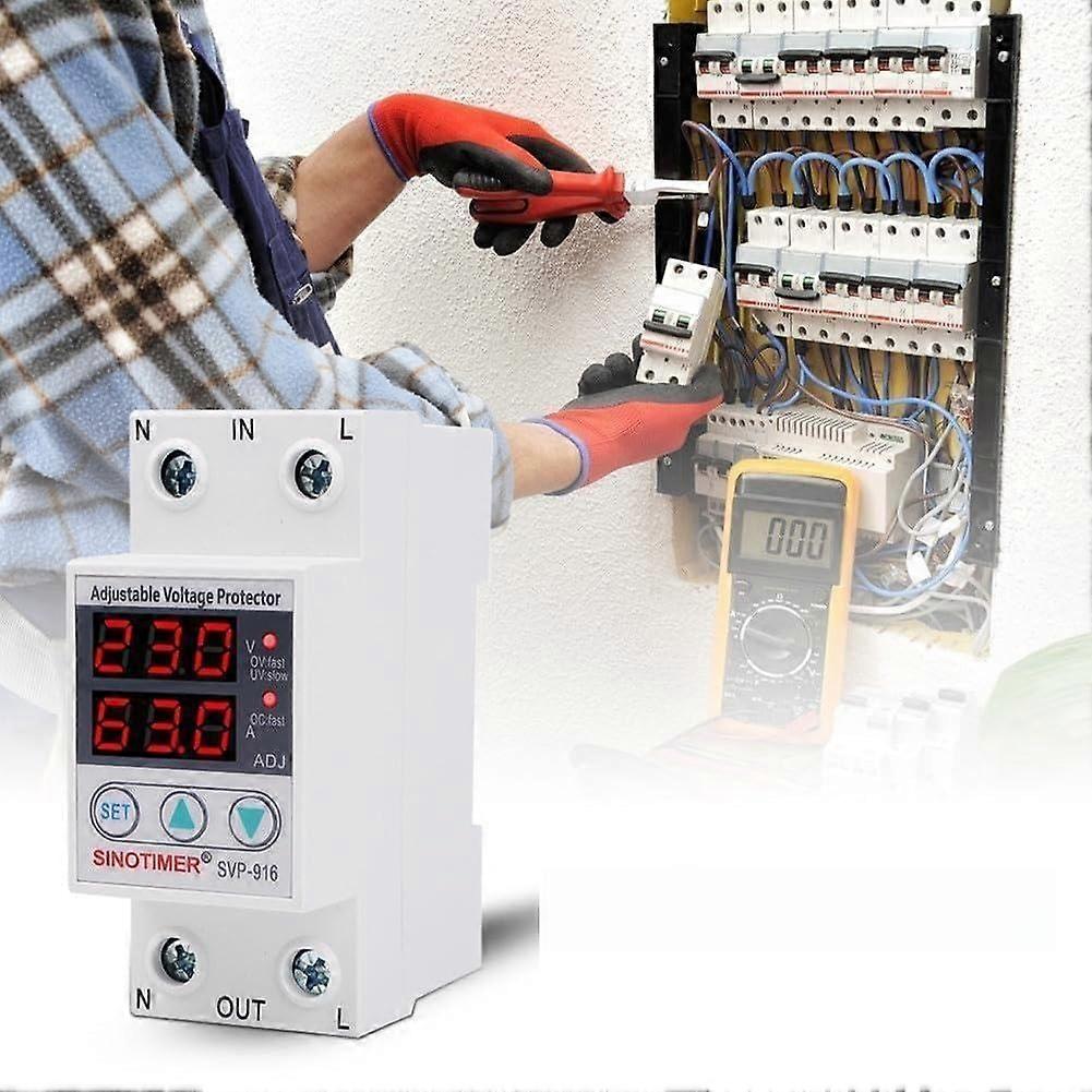 SVP916 Adjustable Voltage Surge Protector 40A/63A/80A Over Current Protection RealMonitoring Auto Recovery 230VAC