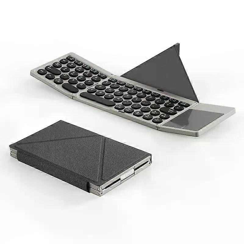 Foldable Bluetooth Mini Keyboard with Touchpad & Holder For Phones Tablets PC iOS Android Windows Mac Compatible