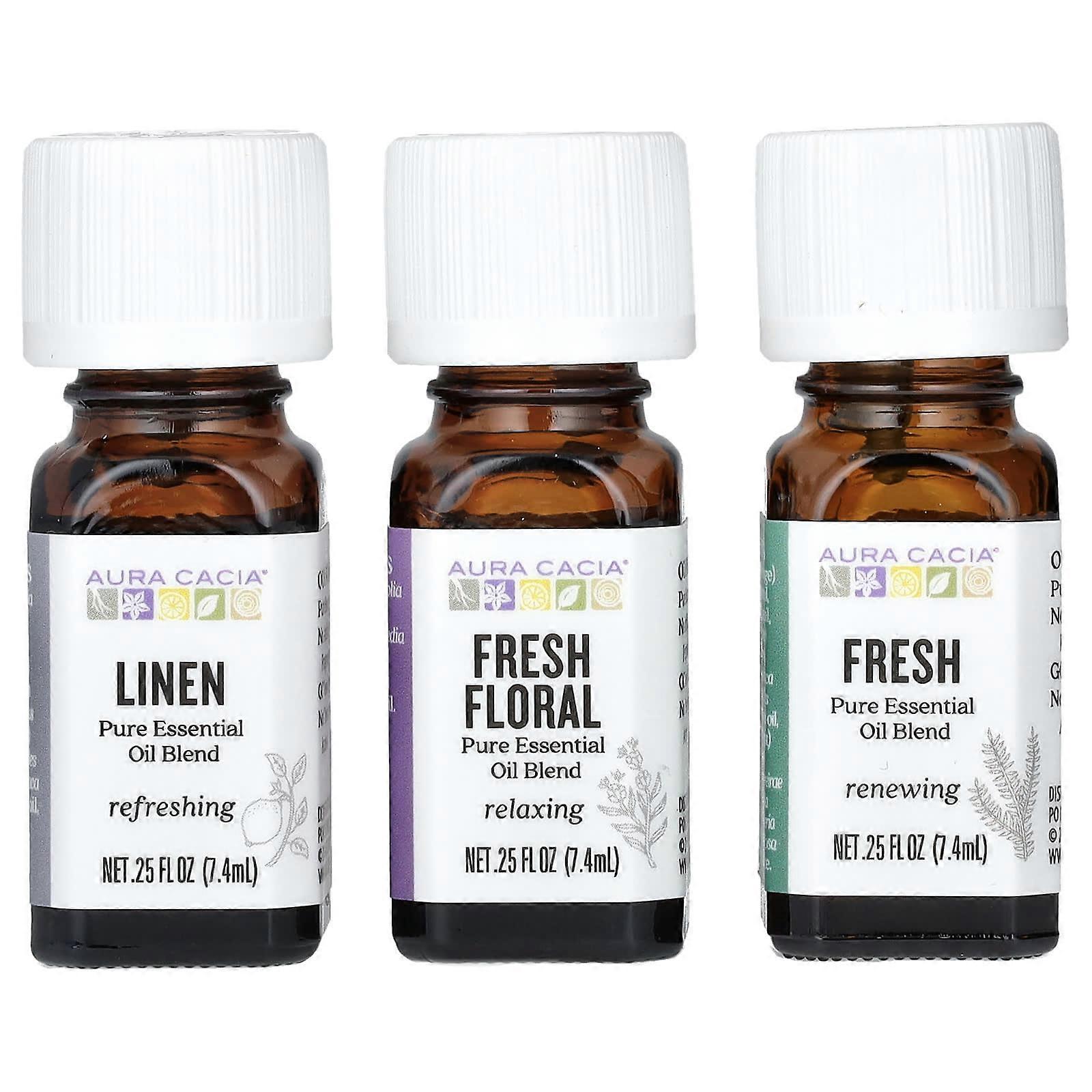 Fresh Home, Pure Essential Oil Blends, 3 Bottles, 0.25 fl oz (7.4 ml) Each